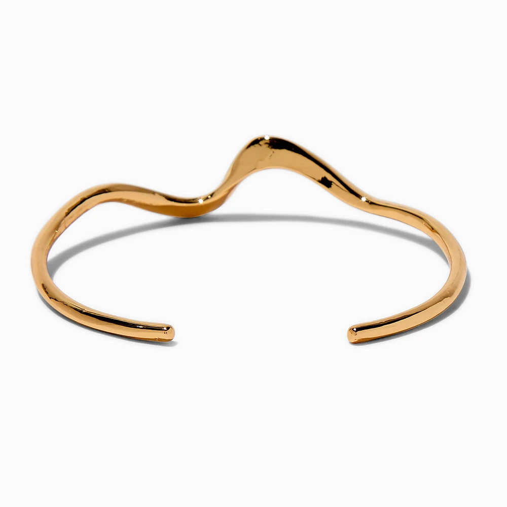 Gold-tone Wavy Swirl Cuff Bracelet