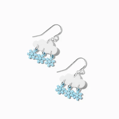 Cloud Snowflake Drop Earrings