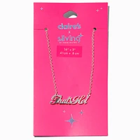 Claire's x Sliving by Paris Hilton Silver-tone That's Hot Script Necklace