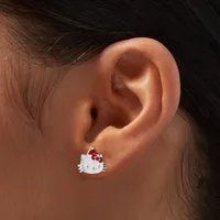 Sterling Silver Hello Kitty® Santa Hat Christmas Stud Earrings