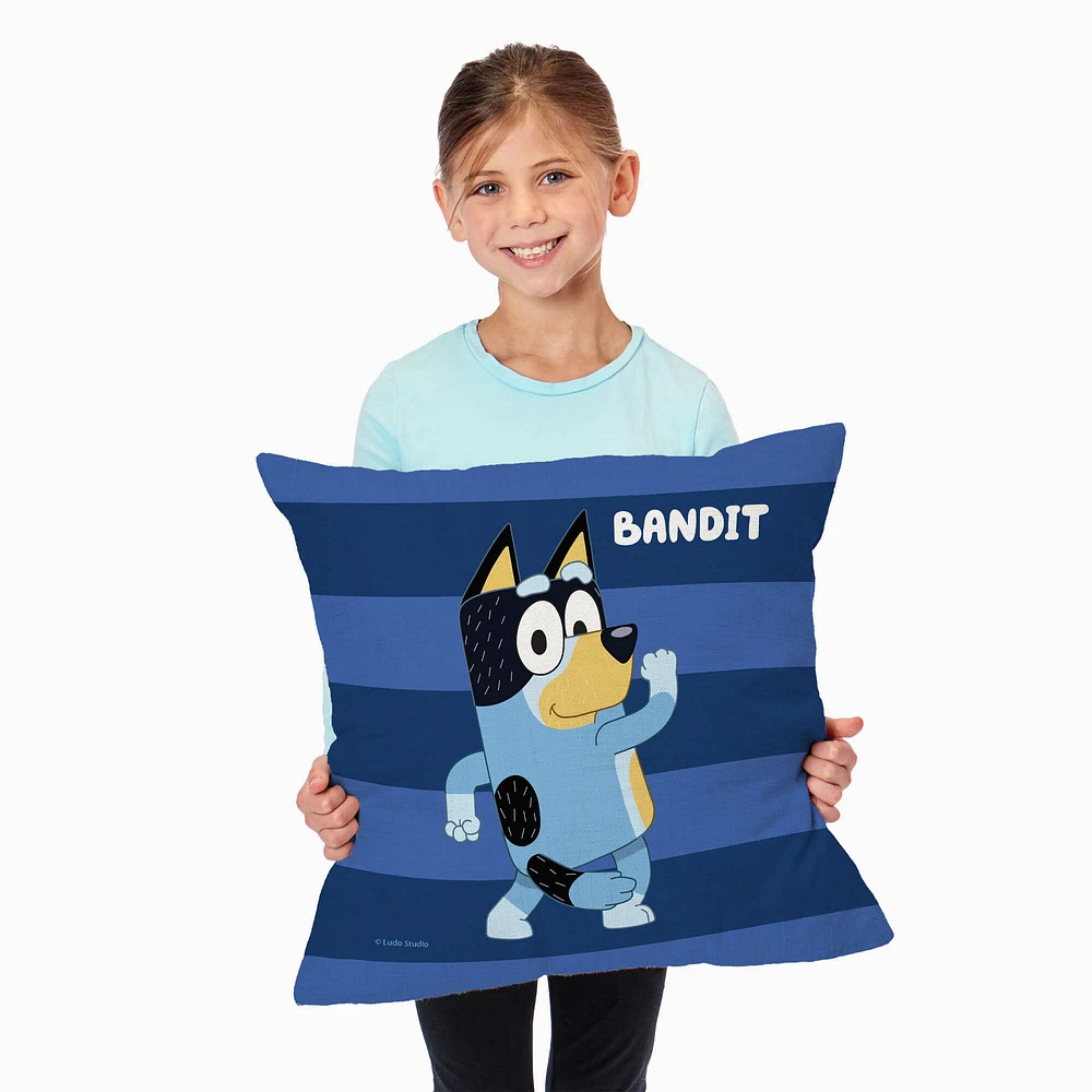 Bluey Striped Bandit Printed Throw Pillow (ds)