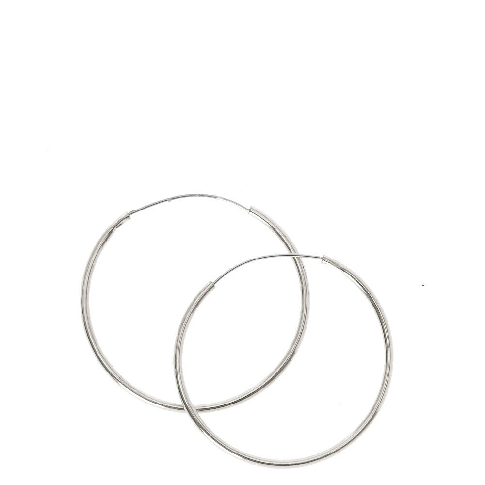 Silver-tone 30mm Hoop Earrings