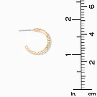 Gold-tone Crystal 15mm Hoop Earring Stackables Set - 6 Pack