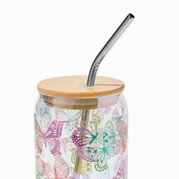 Butterfly Print Mason Jar Tumbler