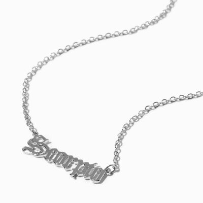 Silver Gothic Zodiac Pendant Necklace - Scorpio