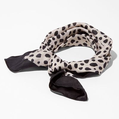 Light Brown Leopard Silky Bandana Headwrap