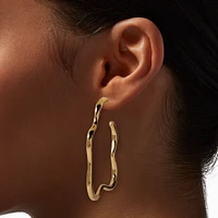 Gold-tone Squiggly 60MM Hoop Earring