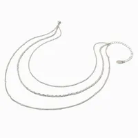 Claire's Recycled Jewelry Silver-tone Multi-Strand Woven Chain Necklace