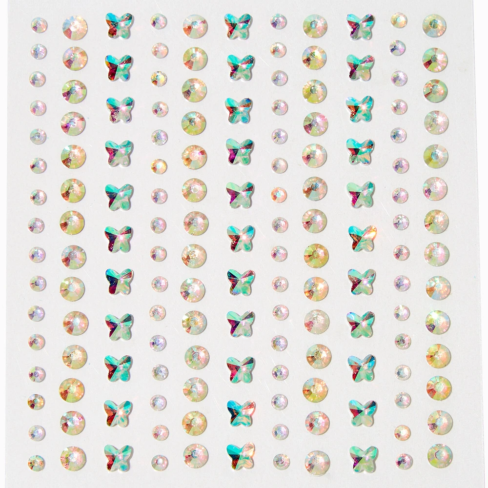 Aurora Butterfly Crystal Hair Gems - 153 Pack