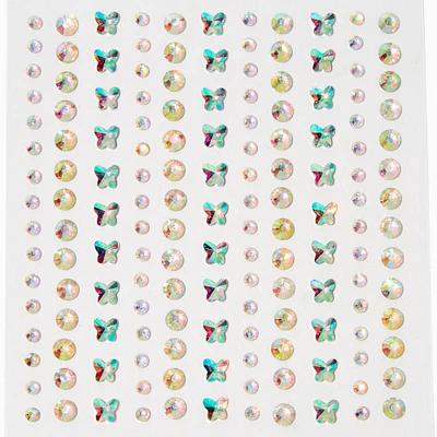 Aurora Butterfly Crystal Hair Gems - 153 Pack