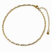 Gold-tone Stainless Steel Paperclip Chain Anklet