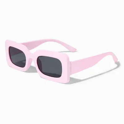 Chunky Rectangle Sunglasses - Baby Pink