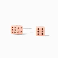 Pink Dice Stud Earrings