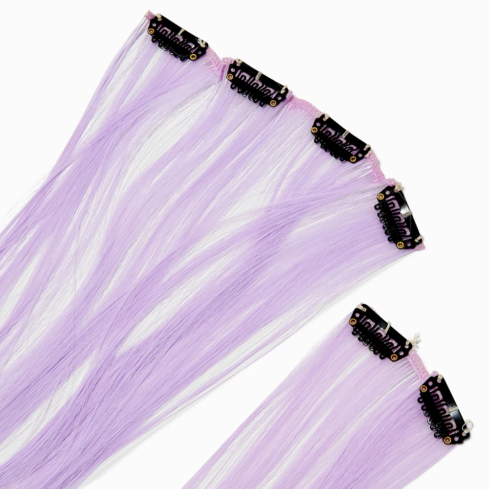 Purple & Pink Ombré Faux Hair Clip In Extensions - 4 Pack