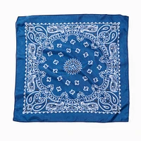 Navy Blue Paisley Bandana Headwrap