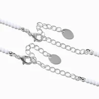 Best Friends Hibiscus Turtle BFF Beaded Choker Necklaces - 2 Pack