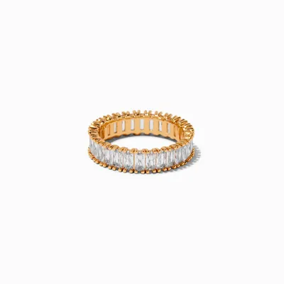 C LUXE by Claire's 18k Yellow Gold Plated Cubic Zirconia Eternity Ring