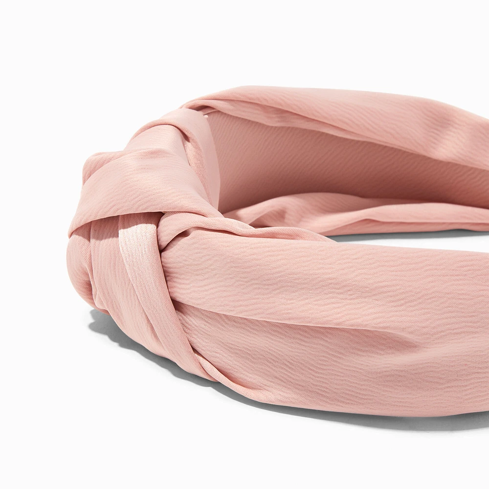 Pink Blush Satin Knotted Headband