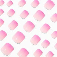 Pink Ombre Square Press On Vegan Faux Nail Set - 24 Pack