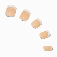 French Tip Short Square Vegan Faux Nail Set - 24 Pack