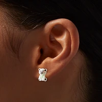 Fuzzy Polar Bear Stud Earrings