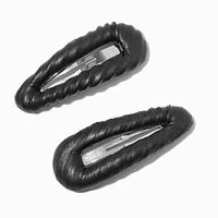 Black Puffy Snap Hair Clips - 2 Pack