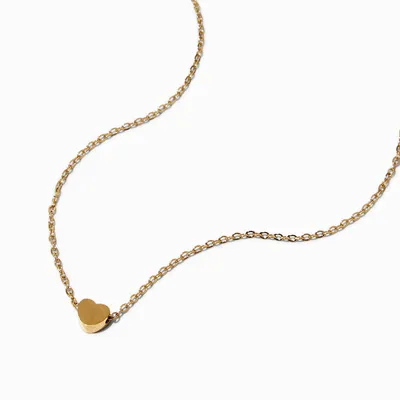 Gold-tone Stainless Steel Heart Pendant Necklace