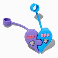 Best Friends Split Heart Straw Covers - 2 Pack