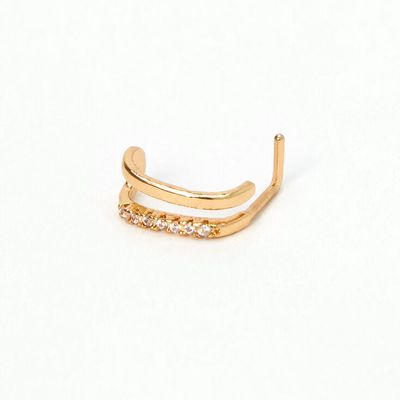 Gold 20G Dainty Crystal Nose Ring