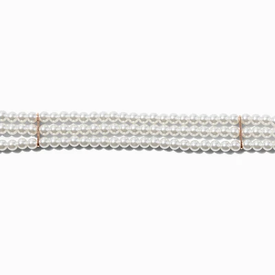 Gold-tone Pearl Multi-Strand Choker Necklace