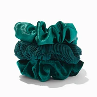 Emerald Mixed Hair Scrunchies - 3 Pack