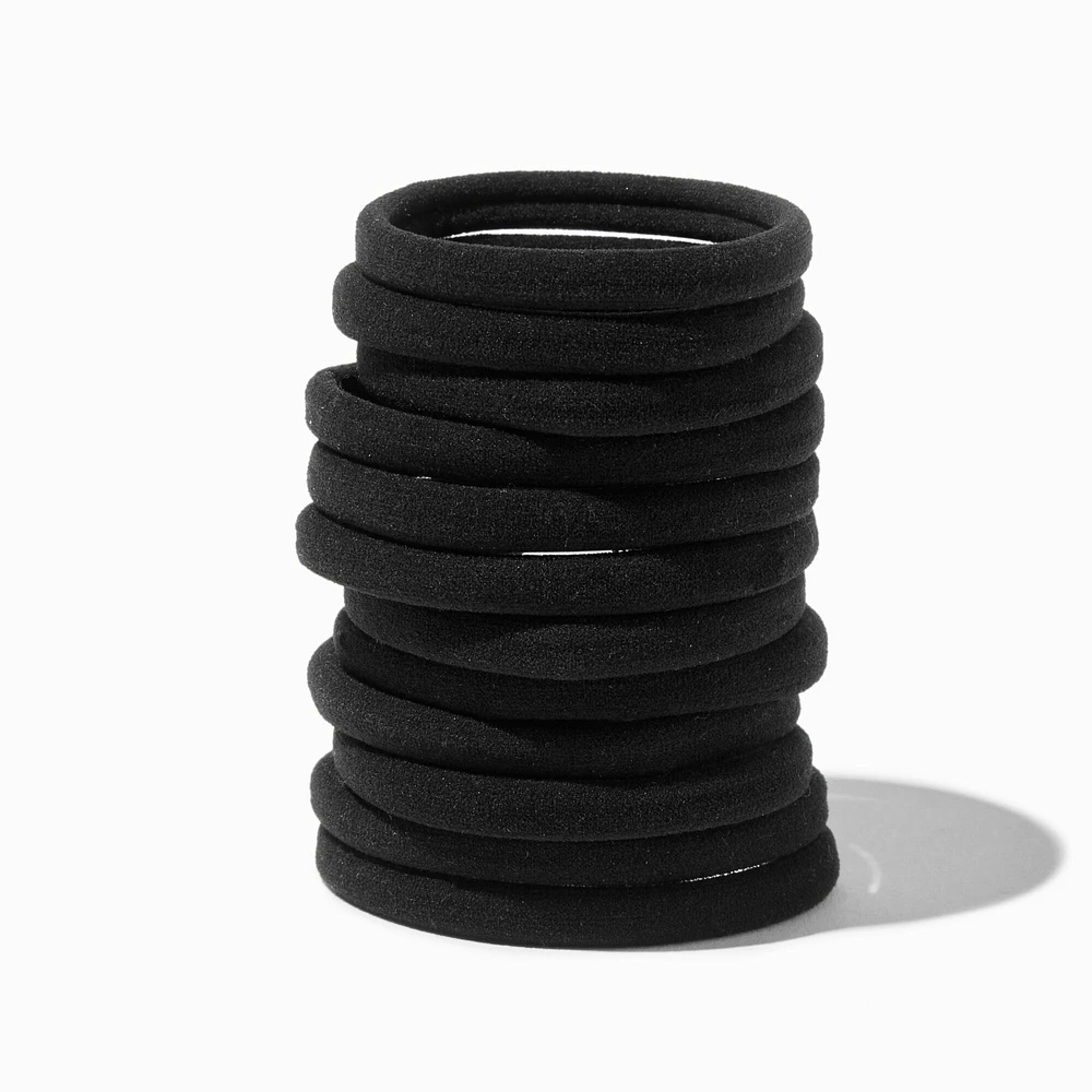 Black Rolled Hair Ties - 12 Pack