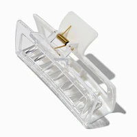 Large Two-Tone White Rectangular Hair Claw