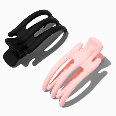Pink & Black Mini Yoga Hair Claws - 2 Pack