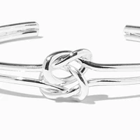 Silver-tone Double Knot Cuff Bracelet