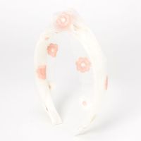 White & Pink Floral Chiffon Knotted Headband