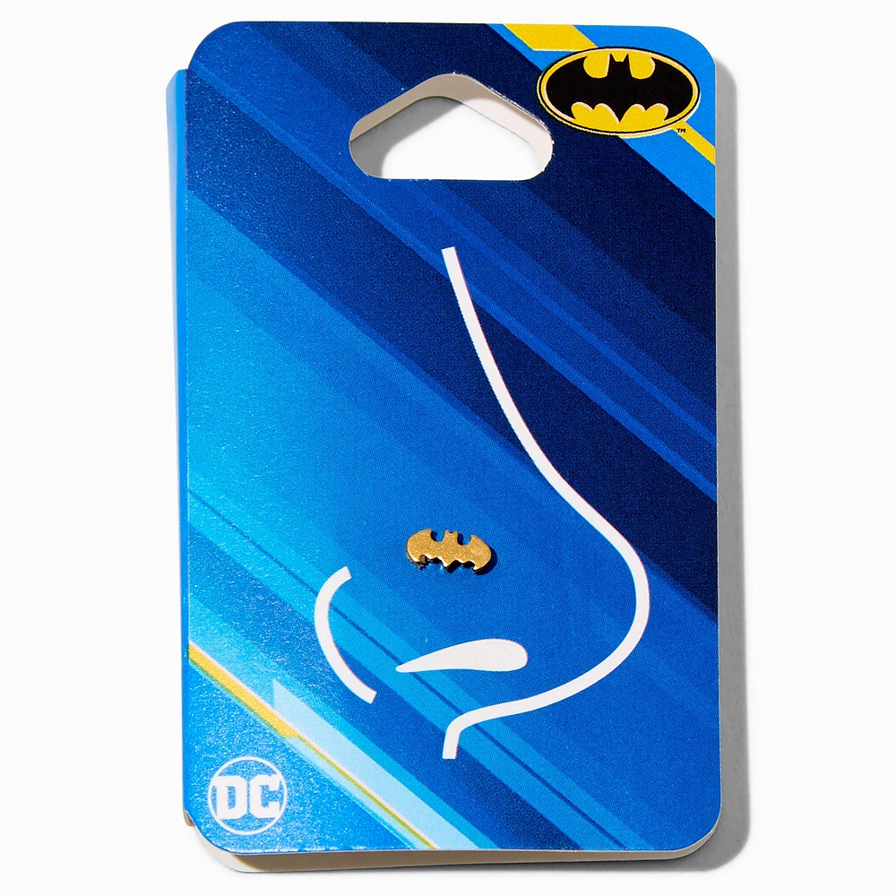 20G DC Comics™ Batman™ Gold-tone Stainless Steel Logo Nose Stud