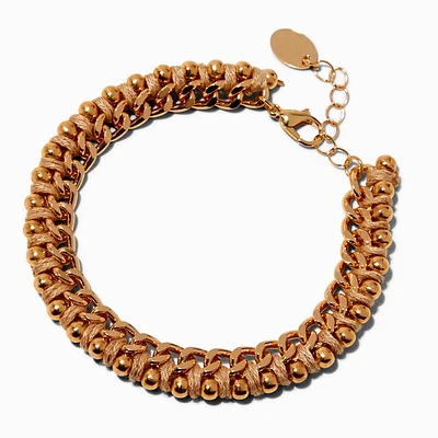 Gold-tone Chunky Woven Chain Bracelet