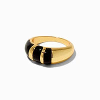JAM + RICO x Claire's 18k Yellow Gold Plated Black Colorblock Ring