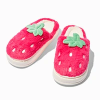 Claire's Club Pink Strawberry Plush Slippers