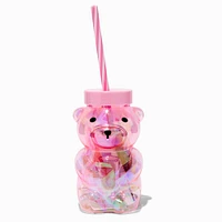 Pink Chrome Bear Tumbler & Lip Gloss Set - 3 Pack