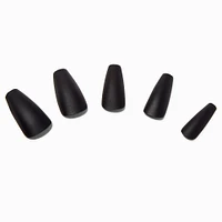 Matte Black Squareletto Vegan Faux Nail Set - 24 Pack