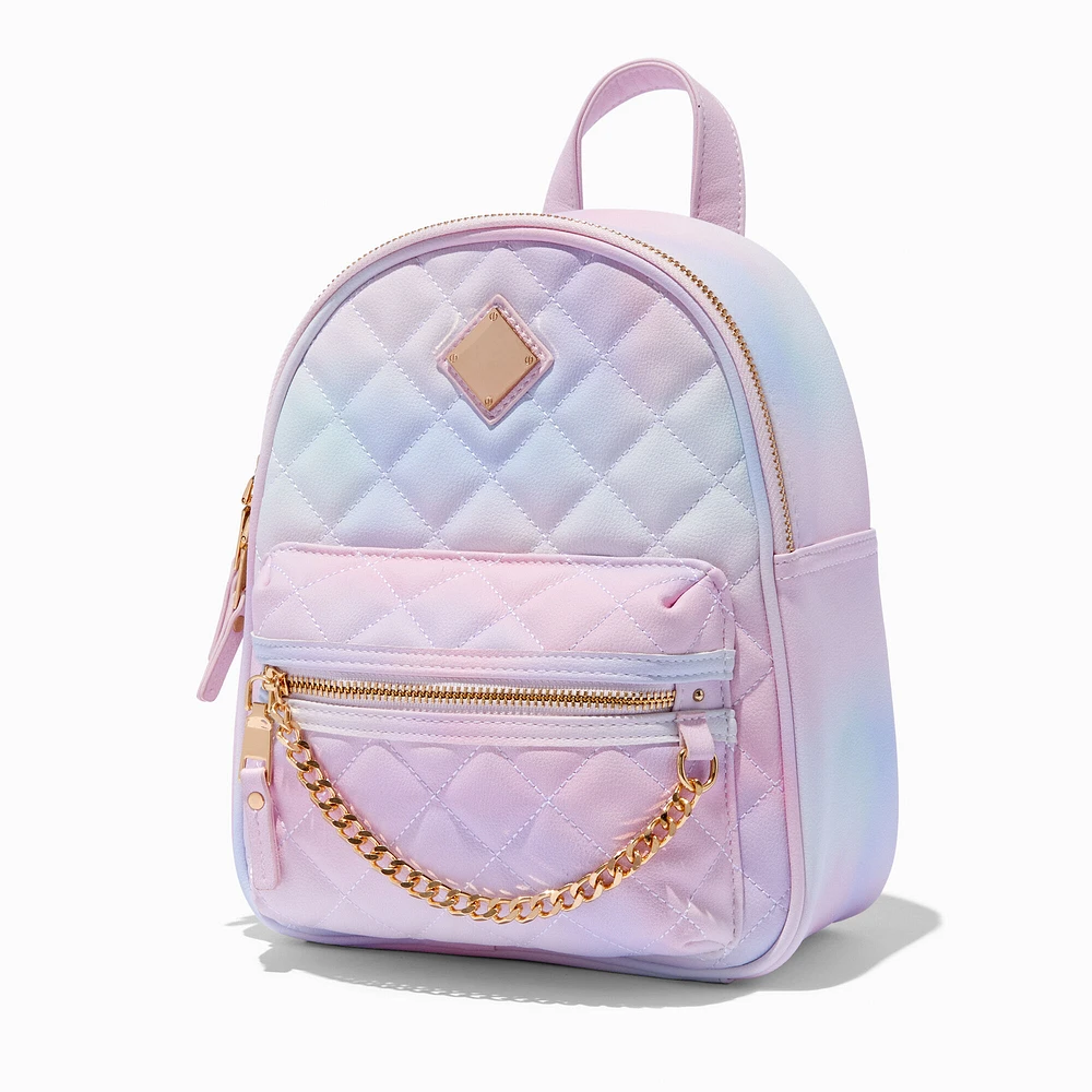 Pastel Ombré Quilted Small Backpack