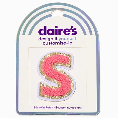 Pink S Initial Stick-On Patch