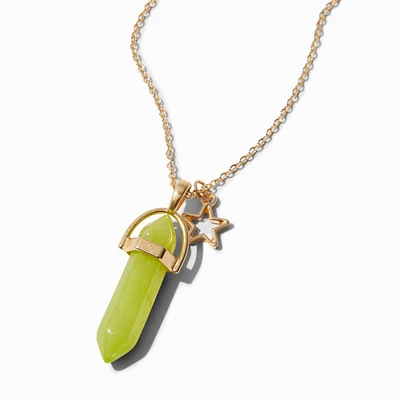 Gold-tone August Birthstone Mystical Gem Pendant Necklace