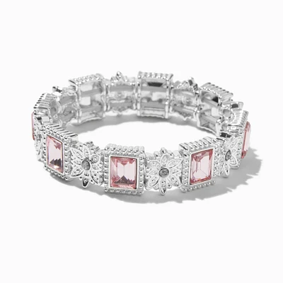 Claire's Club Pink Stone Silver-tone Bracelet