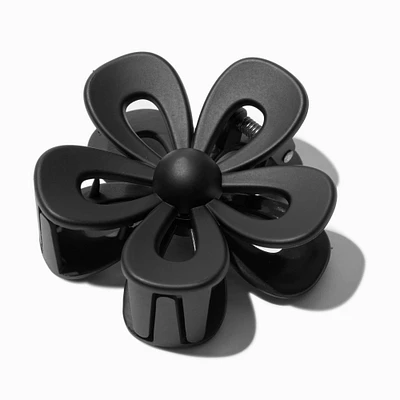 Black Open Flower Hair Claw