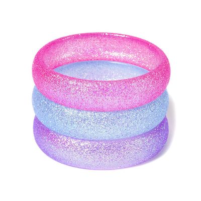Claire's Club Glitter Bangle Bracelets - 3 Pack