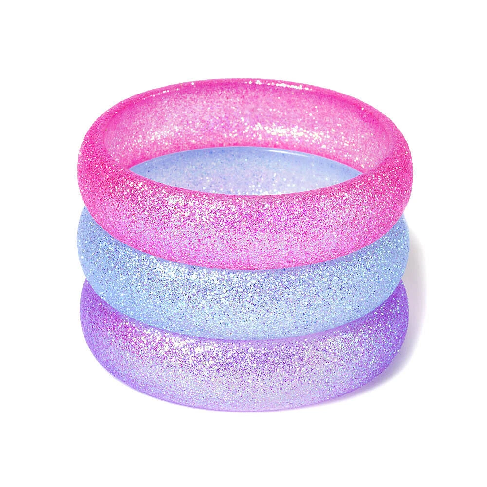 Claire's Club Glitter Bangle Bracelets - 3 Pack