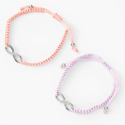 Pastel Infinity Adjustable Friendship Bracelets - 2 Pack